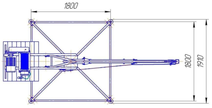 Кран стреловой поворотный КСП-500 Мастер (0,5т. H=100м.) с грузом